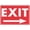 Warning Sign 4, variant on Exit Red (Right Arrow) Sign For House 8"x12" Yard Sign, Premium Aluminum, Sun-Proof, Rust-Free