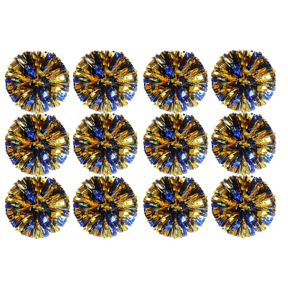 YOUHO Cheerleading Pom Poms with Baton Handle for Team Spirit Sports Dance Cheering Kids Adults(12 packs)