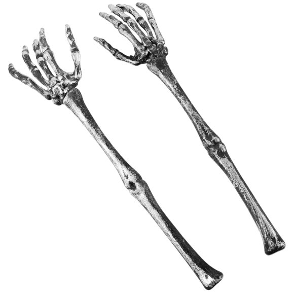 OULII 1 Pair Plastic  Skeleton Arm Stake Silver 12.6X3.1in For  Skeleton Animals
