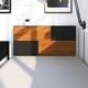 thumbnail image 1 of Cabecera Individual Playcon Granada Minimalista 100 cm Negro y Madera Naranja, 1 of 8