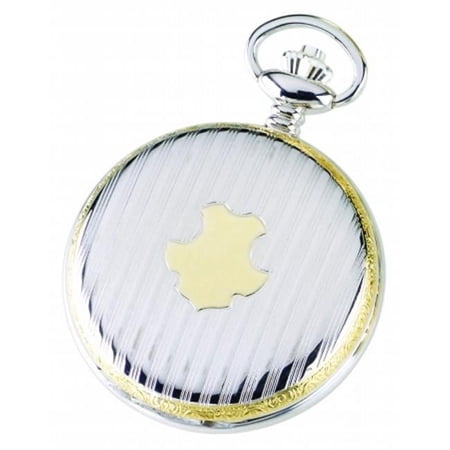 Charles-Hubert- Paris Sterling Silver Two-Tone Quartz Hunter Case Pocket Watch #3581
