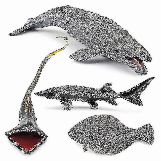 4pc Sea Animals Toy Simulation Ocean Whale Pvc Model Figures Kids Education Gift Banmo