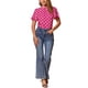 thumbnail image 2 of INSPIRAR CHIC Blusa de Mujer con Lunares, Cuello Alto, Pliegues, Espalda con Abertura, Manga Corta con Volantes, Talla M, Rosa Fucsia, 2 of 6