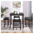 Killeryuki 36“ Modern Solid Wood Dining Table with 4 Upholstered Bar