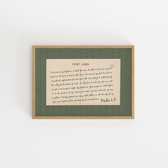 Psalm 23 Post Card Christian Faith Wall Decoration, Unframed Paper Poster 8x10in