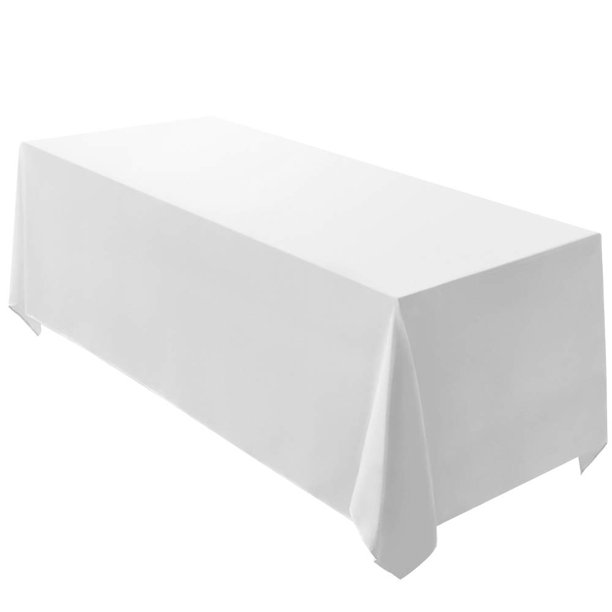 Mantel Surmente de poliéster blanco, 229 x 396 cm, para boda