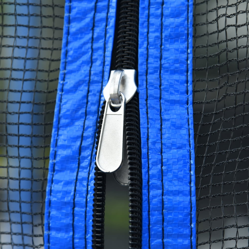 JINS & VICO Trampoline with Basketball Hoop and Safety Enclosure, Blue, 166.00" x 166.00" x 110.00"
