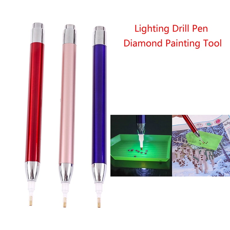 color aleatorio Kits de bordado Pen Cross Stitch Random Puntos únicos Gaocheng DIY Diamond Drill Pen con luz LED Quick Point Stylus Diamond Painting Tools