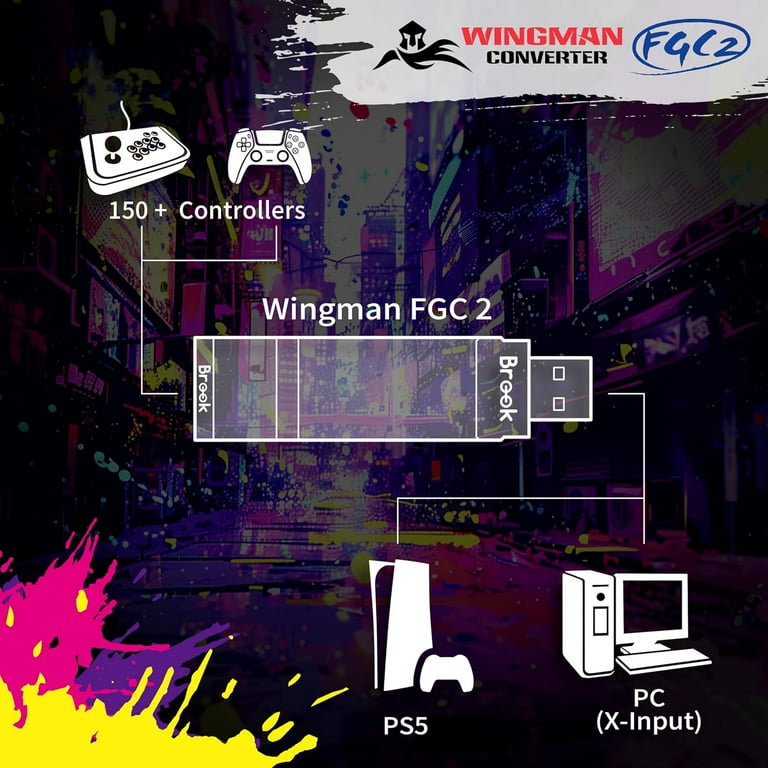 Brook Wingman FGC2 Wired Controller Adapter for PlayStation 5 and