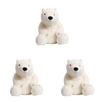 XUYAN 3pcs 13.78inch ROPELOK Polar Bear Stuffed Animal Plush Lifelike Super Soft Cute Polar Bear with Kawaii Polar Bear Plush Toy for Kids Children Family Xmas Birthday Gifts