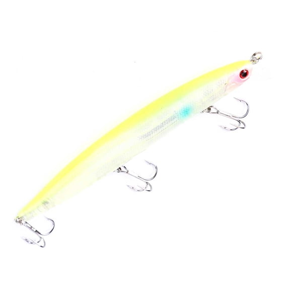 BIMZUC 5.3 inches Minnow Fishing Lure Artificial Hard Bait for Bass Saltwater, Yellow (13.5cm/18.7g)