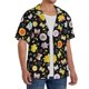thumbnail image 2 of Fotbe Flower Butterfly Camisa Estampada de Manga Corta para Hombre, Casual de Verano, Estilo Playero, Sin Arrugas-X-Large, 2 of 5