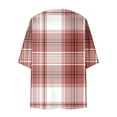 thumbnail image 4 of Sakmal Cover-Up Women Coats Under 25.00 Red Lightweight Elbow-Length Comfy Plaid Cardigan Flowy Chiffon Ladies Jackets, 4 of 5
