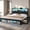 Black, variant on Toogaho Queen Size Bed Frame with Storage & Charging Station & LED Lights,Upholstered Headboard Metal Platform Bed Frame,Noise Free,No Box Spring Needed,Black