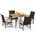 thumbnail image 6 of Costway 5 PCS Patio PE Wicker Dining Set Table and Chairs with Cushions 1.9" Umbrella Hole, 6 of 6