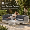 thumbnail image 4 of LAZZO 5-Piece Patio Furniture Set, Outdoor Wicker Conversation Set with Thick Cushions & Coffee Table for Backyard and Garden, Gray, 4 of 10