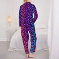 thumbnail image 6 of Wukai Leopard Neon Rainbow Gradient Print Women's Pajama Set - Soft Long Sleeve Sleepwear for Comfort and Style-Medium, 6 of 9