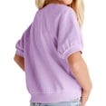 thumbnail image 7 of Spring Summer Girls Kids Plain Crew Neck Casual Knit Shirt Children Puff Sleeve Tops for 5-14 Years, 7 of 7