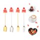 thumbnail image 1 of Juego de 4 tenedores y cucharas, tenedores de ensalada livianos, adorables cucharas de té y café de acero inoxidable, novedosas cucharillas de pala, creativas cucharas para helado y pasteles, 1 of 4