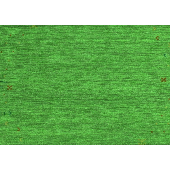Ahgly Company Indoor Rectangle Abstract Green Contemporary Area Rugs, 3' x 5'