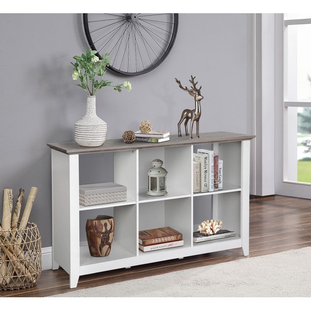 Saint Birch Finley White 6 Cube Storage Bookcase