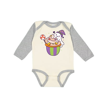 

Inktastic Ghost Cupcake Gift Baby Boy or Baby Girl Long Sleeve Bodysuit