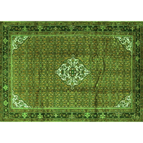 Ahgly Company Indoor Rectangle Persian Green Traditional Area Rugs, 5' x 7'