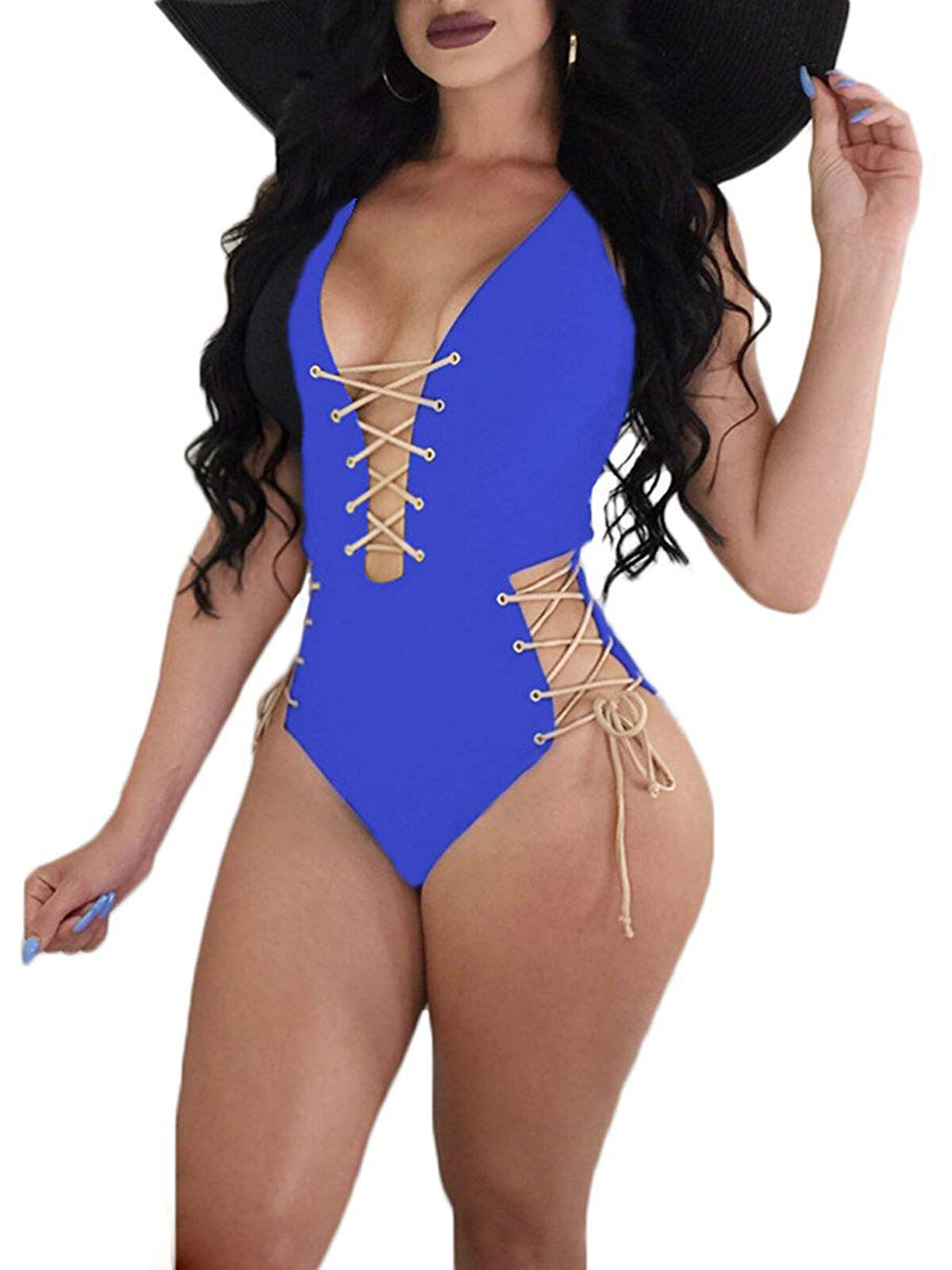 Multitrust Multitrust Womens Up One Piece Bikini Cross Halter Neck