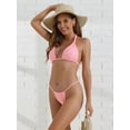 thumbnail image 4 of DARING DIVA Women's Push Up Halter Bikini Sets X-Small Pink, 4 of 6