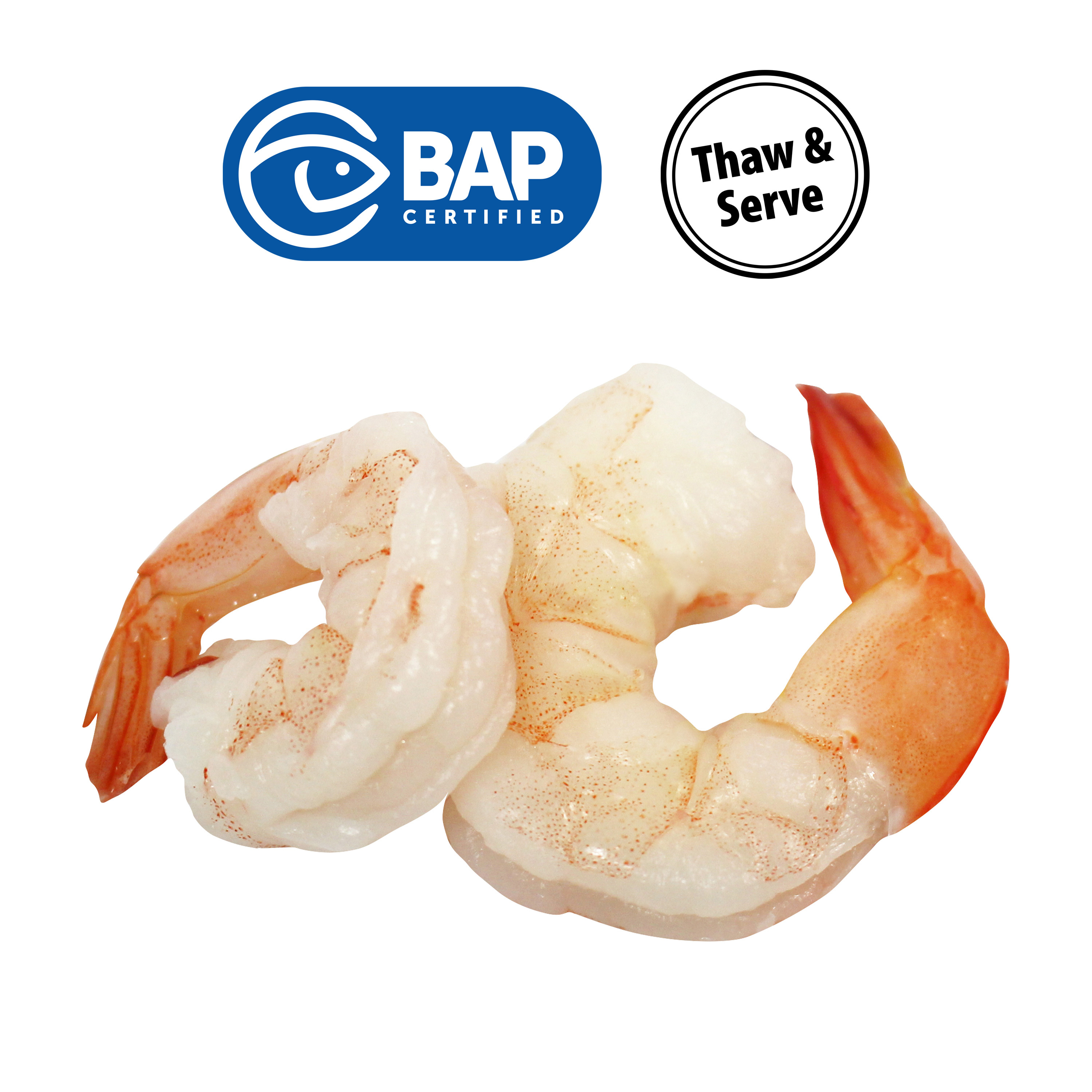 Great Value Frozen Cooked Medium Peeled Deveined Tail-On Shrimp, 24 oz Bag (41-60 count per lb) - image 2 of 10