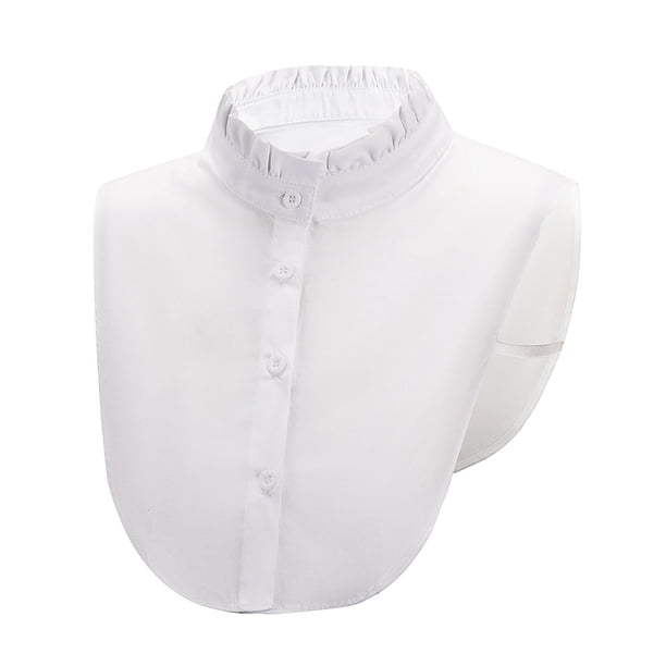 Cuello falso, diseño de cuello alto, algodón blanco para mujer