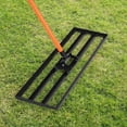 thumbnail image 1 of Lawn Leveling Rake – Heavy Duty Stainless Steel Yard Tool – 30"x10" Leveler with 6.5 FT Extended Handle – for Lawn & Yard – Orange Handle + Black Rake Head, 1 of 6