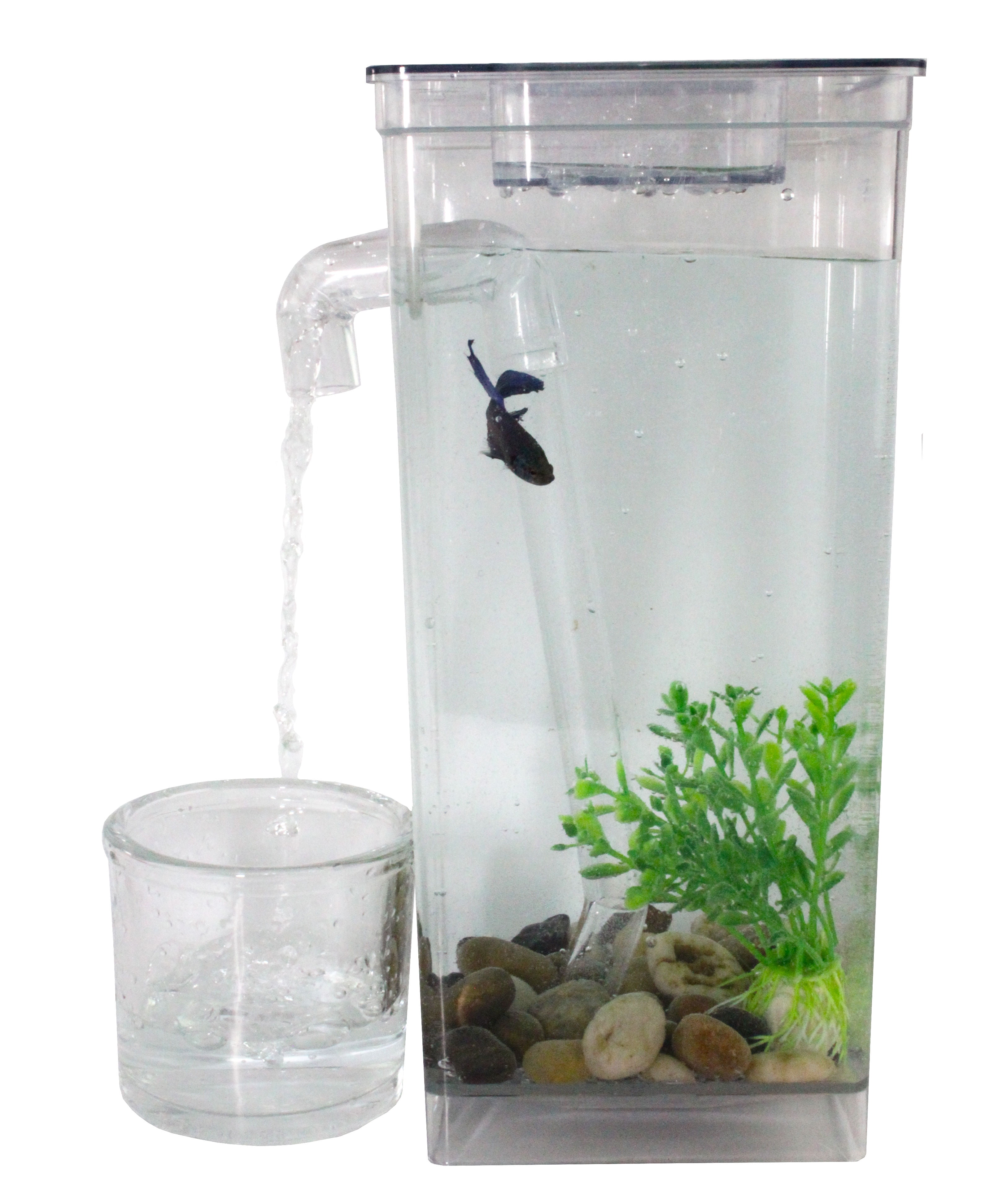 Mini Self Clean Box Aquarium Turtle Pet Fish Tank Home Office Desktop Decor SP 