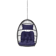 thumbnail image 4 of Hanging Egg Chair Without Stand,Rattan Wicker Swing Egg Chair with Resistant Cushion,Outdoor Swing Chair for Balcony Garden Bedroom,Dark Blue, 4 of 11
