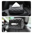 thumbnail image 2 of Soporte para pañuelos de coche, soporte para caja de pañuelos de cuero de microfibra suave para visera de coche, consola central, reposacabezas del asiento en cualquier lugar, 2 of 5