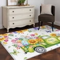 thumbnail image 4 of Happy Easter Kitchen Runner Rug 2.7x5 Washable Runners for Hallway Non Slip Watercolor Truck Eggs Flowers Butterfly Botanical Large Area Rug Indoor Floor Carpet for Bathroom Laundry Entryway Bedroom, 4 of 8