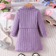 thumbnail image 5 of Gelikeya Girls 2 Piece Outfits Vertical Stripes Long Sleeve Sweater Crop Tops Camisole Pencil Dress Set Baby Clothes (Purple, 9-12 Months), 5 of 8