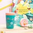 thumbnail image 4 of Zak Designs 12oz and 15oz Kelso Straw Tumbler Set, 12oz Stainless Steel and 15oz Plastic, 2 Cups and 1 Bonus Straw, Leakproof and Perfect for Kids, Seashells, 4 of 10
