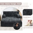 thumbnail image 3 of Chaise Lounge Chair Indoor, Oversized Boneless Sleeper Sofa Bed with 3 Pillows and Storage Pockets,Comfy Chenille Cloud Couch,Modern Deep Seat Reading Chair for Living Room, 3 of 7