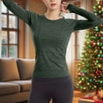 thumbnail image 7 of Long Sleeve Compression Shirts for Women Stretch Casual Crewneck Workout Athletic Yoga Running Gym Tops, 7 of 7