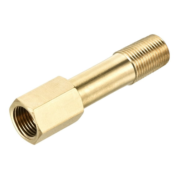 Uxcell Brass Pipe Fitting G1/8 Female to G1/8 Male Thread Adapter 50mm Extension Connector Hex Pipe Coupling 1 Pack