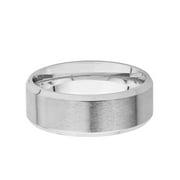 West Coast Jewelry Men's Dual Finish Beveled Edge Stainless Steel Ring (8mm)
