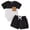Black, variant on Baby Boy Summer Outfit Set Contrast Color Romper Tops With Elastic Waist Shorts Cute Waffle Clothes