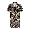 thumbnail image 4 of GERsome Men's Hawaiian 2 Piece Outfits Button Down Short Sleeve Floral Shirts and Shorts Summer Beach Matching Set S-3XL, 4 of 5