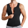 thumbnail image 2 of Men'S Solid Color Sauna Suit, Tight Fitting Corset, Abdominal Zipper Vest, Sports Corset, Vest, 2 of 5
