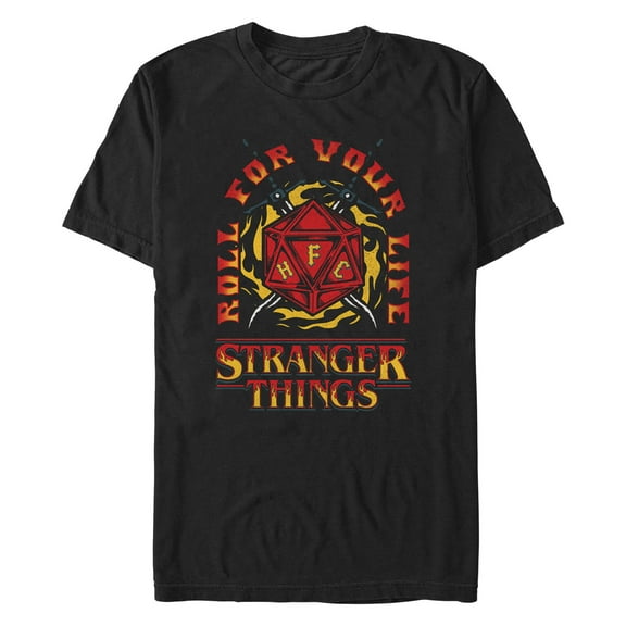 Men's Stranger Things Hellfire Club Flame Dice Graphic T-Shirt