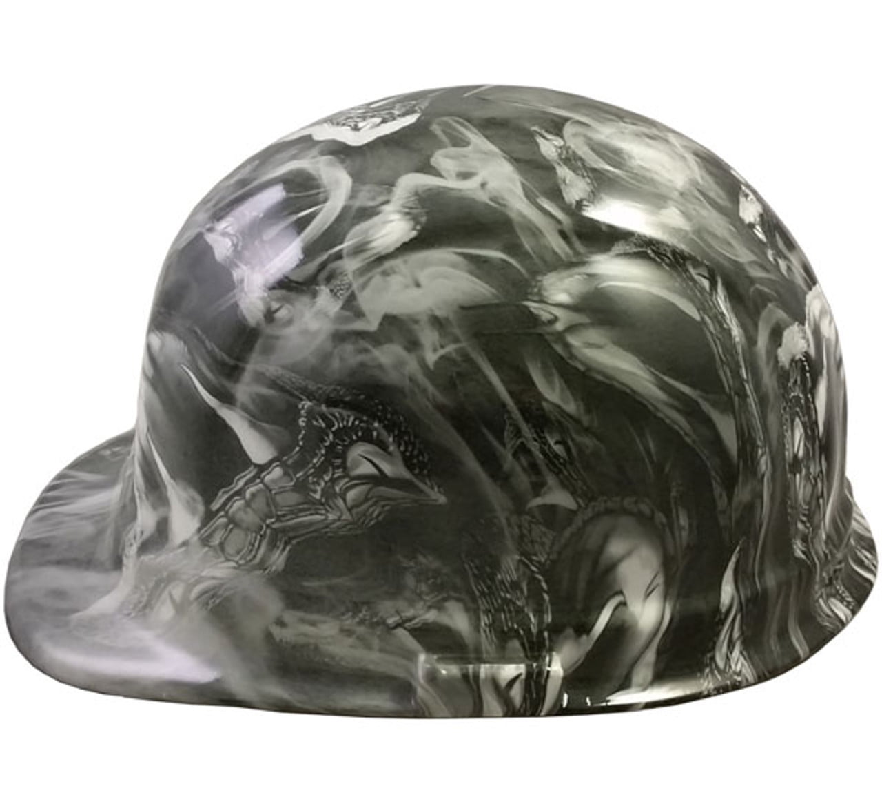 Venom Snake White Hydro Dipped Hard Hats Cap Style with 4 Pt Suspension