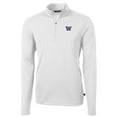 thumbnail image 2 of Men's Cutter & Buck White Washington Huskies Virtue Eco Pique Recycled Quarter-Zip Jacket, 2 of 3