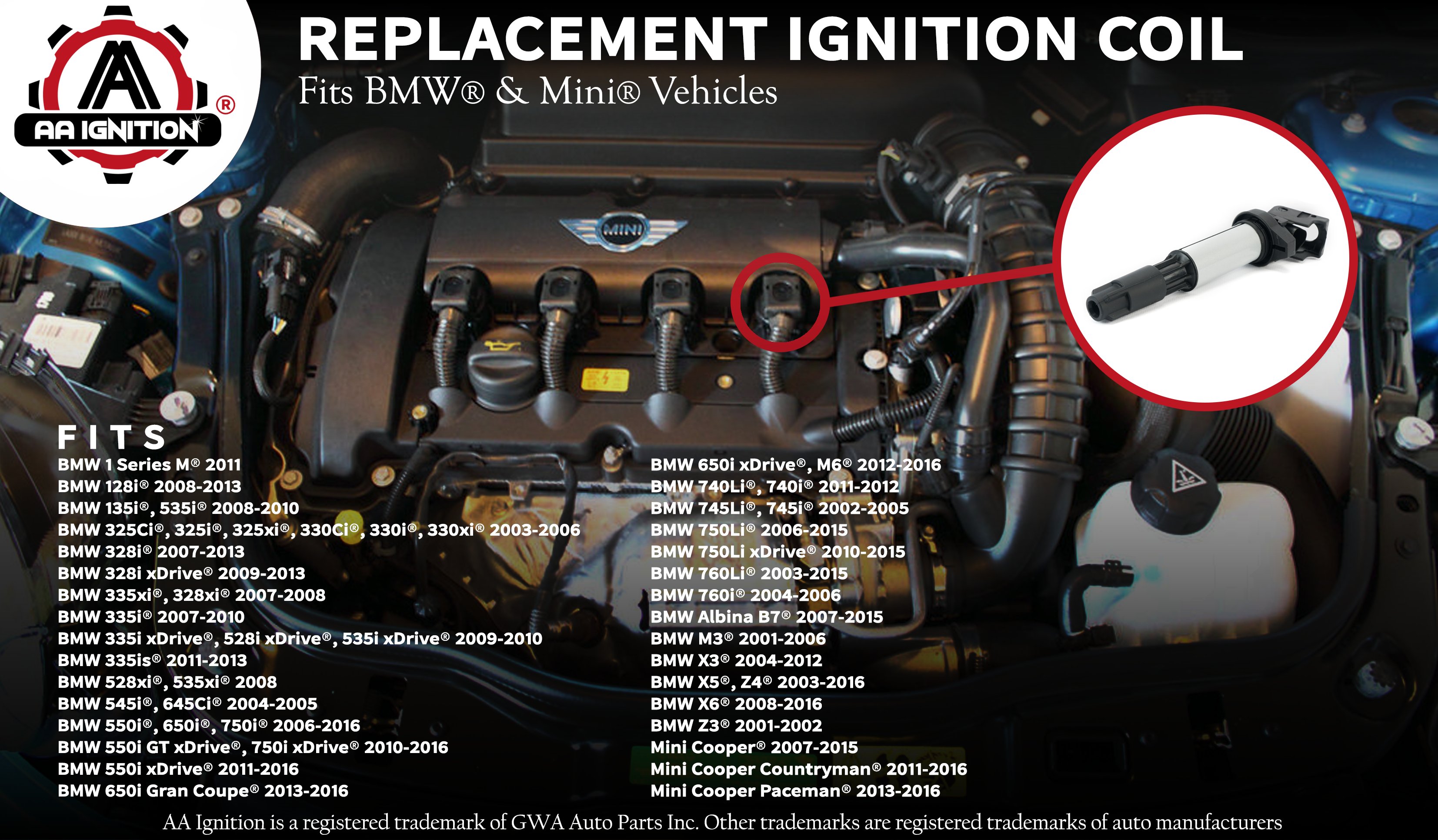 Ignition Coil Pack Replaces Gn10328 For Bmw 325i 328i 325ci 330ci 335i 525i 545i 745li X3 X5 More Walmart Com Walmart Com