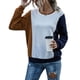 thumbnail image 3 of Sudadera de Mujer 3 Colores Empalme Estilo Suelto Transpirable Manga Larga Otoño Invierno Sudadera con Capucha para Diario Café Azul Marino L, 3 of 6